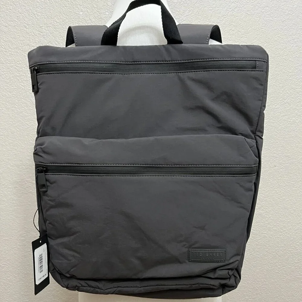 NEW Ted Baker London Crayve Paper Touch Nylon Unisex Sleek City Backpack